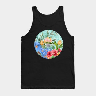 Watercolor floral garden Tank Top